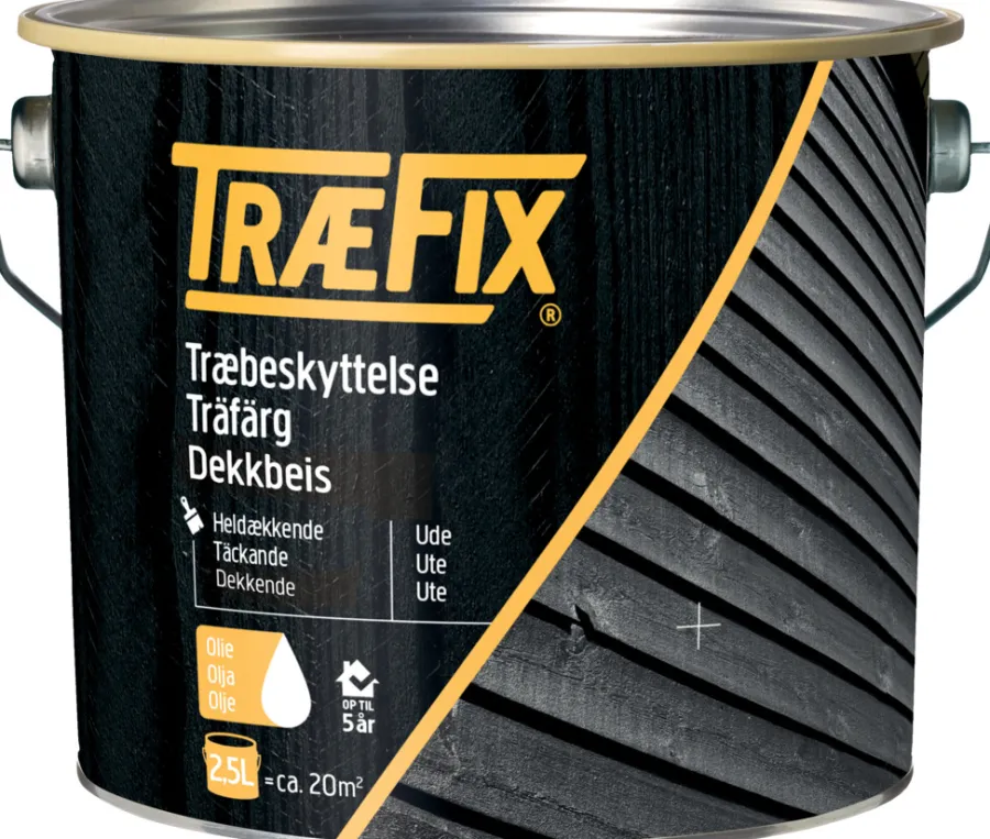 Træfix dekkbeis oljebasert 2,5 liter Svart