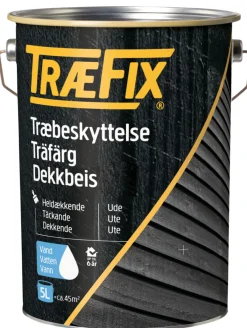 Sale Træfix dekkbeis vannbasert antrasittgrå 5 liter Antrasittgrå (ligner NCS S 8005-B20G og RAL 7016)