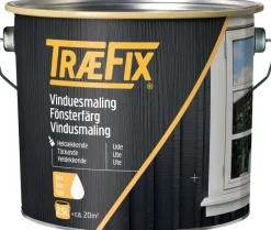 Clearance Træfix vindusmaling renhvit 2,5 liter RAL 9010 renhvit