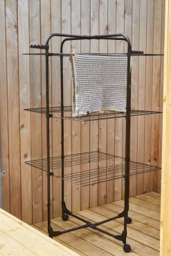 Online Tørkestativ m/hjul 70 x 70 x 133 cm Svart