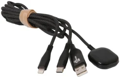 Online PhoneFood USB-A/USB-C til USB-C, Lightning og Apple Watch 100 cm svart – Lengde 1 meter