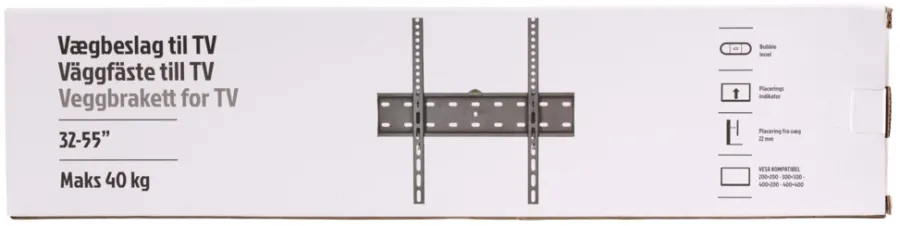 Veggfeste til TV slim 32-55" Svart