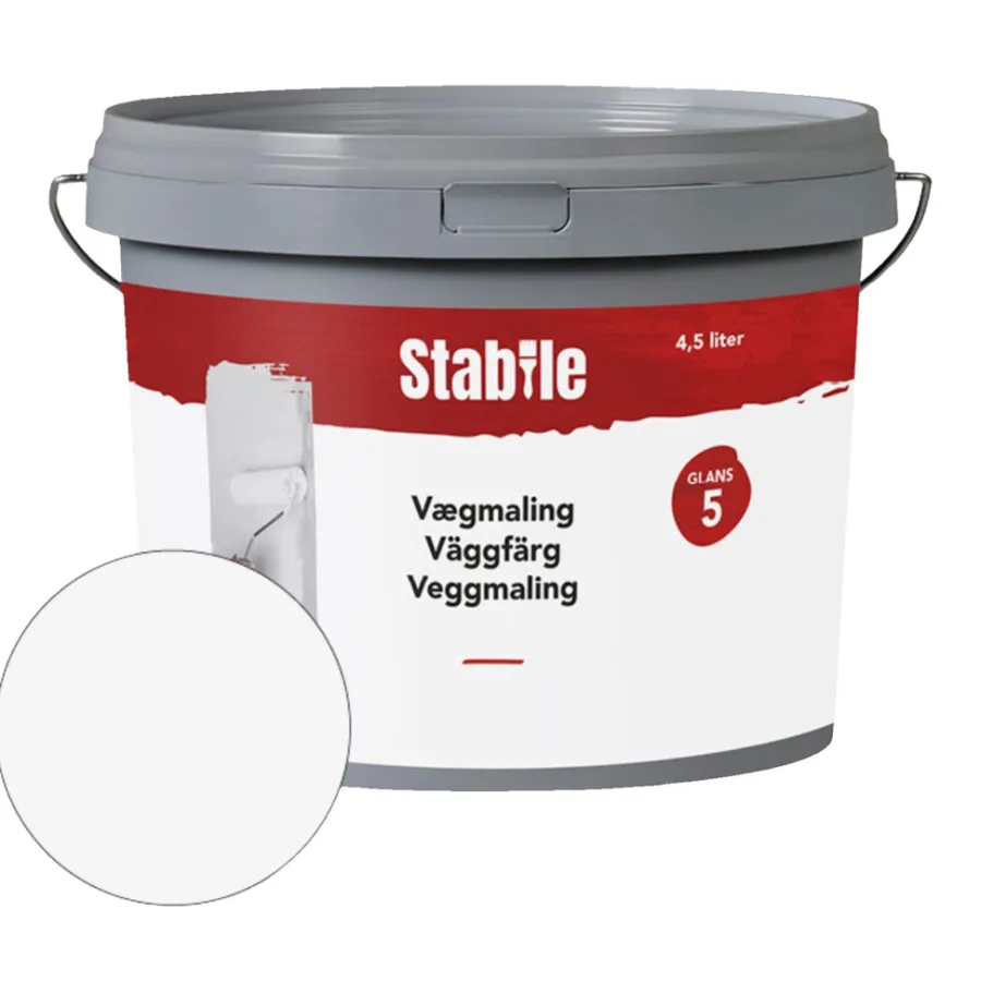 Best Stabile Veggmaling 5 4,5 liter - Hvit