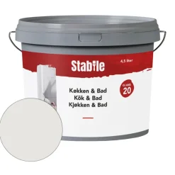 Clearance Stabile Veggmaling kjøkken/bad motehvit 5 liter Motehvit (NCS-kode s1002-y20r)