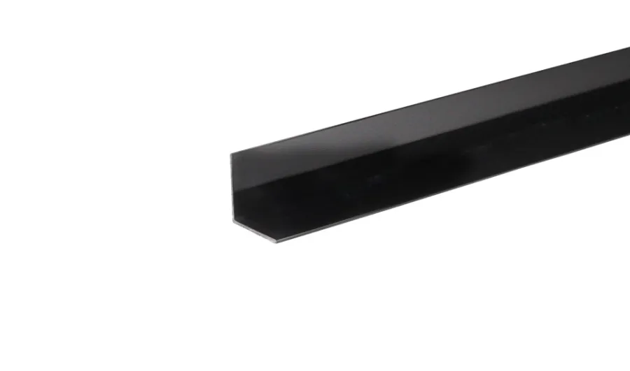 New Vinkellist svart pvc - 25 x 25 mm x 2 m