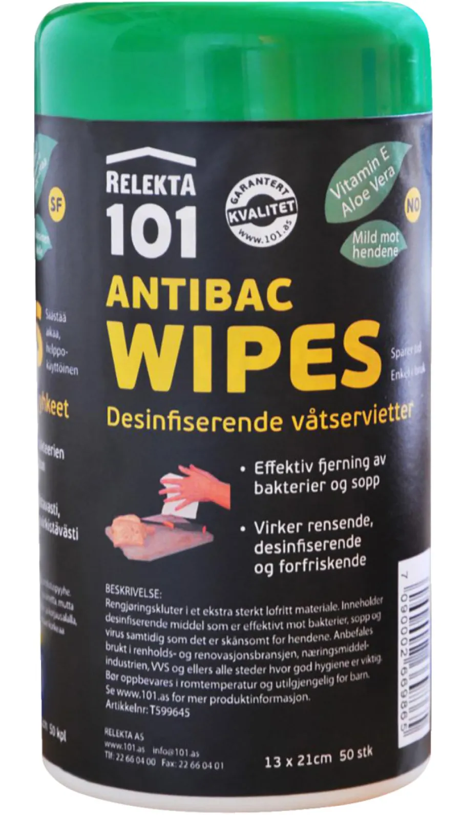 Online 101 Våtservietter antibakteriell 50 stk.