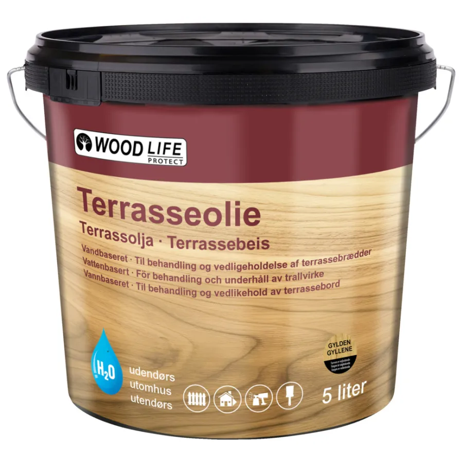 Online Woodlife terrasseolje 5 liter Gyllen